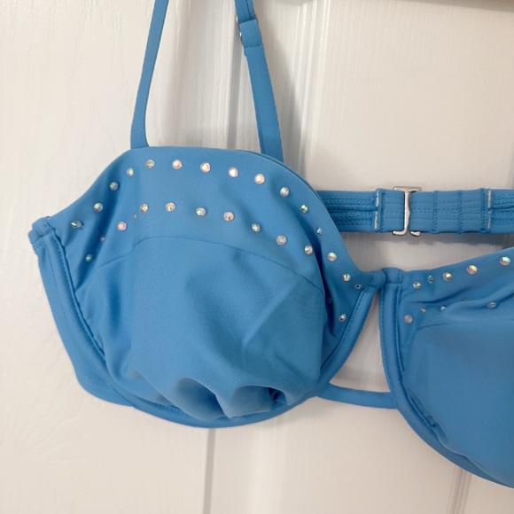 No Boundaries Light Blue Studded Bra - Picture 3 of 7